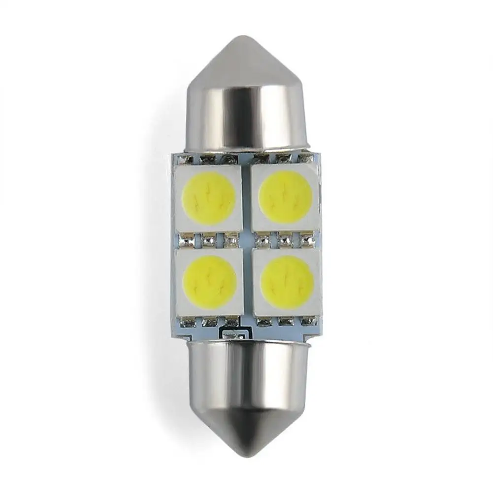 Белый 10 шт. 5050 4smd 4 smd 31 мм C5W светодиодный микро общий автомобиль гирлянда для
