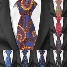 Moda 8 cm largura homem laços de negócios paisley gravata gravatas casamento noivo pescoço gravata cravat poliéster jacquard gravata para presentes
