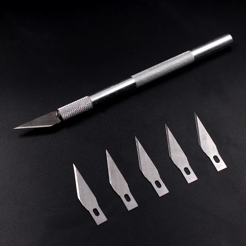 

1 Set Metal Handle Scalpel Blade Knife Wood Paper Cutter Craft Pen Engraving Cutting Supplies DIY Stationery Utility Knife