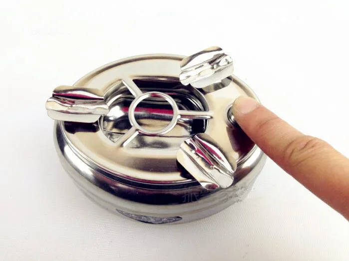 Stainless Steel Ashtray Windproof Taper Cigarette Cigar Ash Holder With