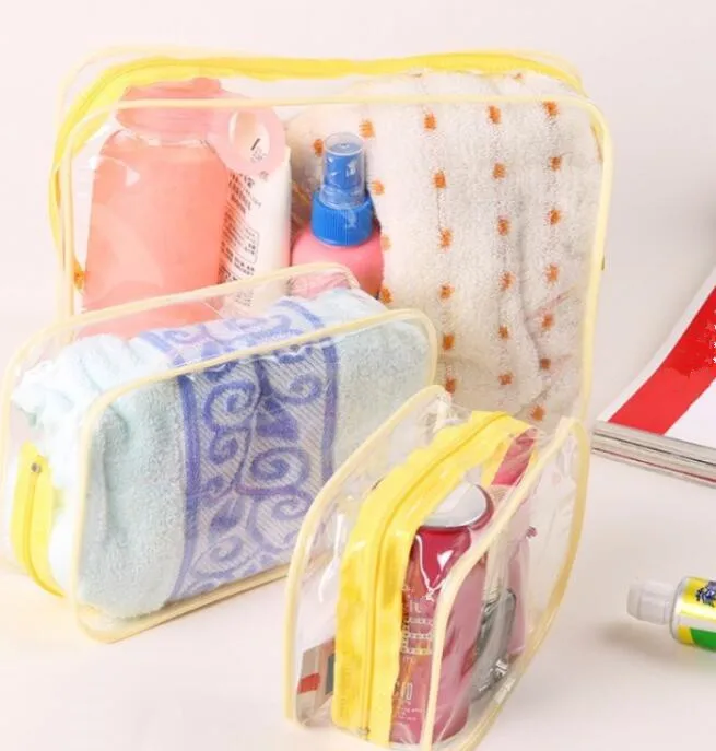 Women's Cosmetic Bag PVC Transparent Toilet Bags Travel Cosmetics Toiletry Kit Holder Organizer Case Girl Makeup Bag