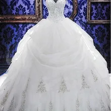Robe de mariage роскошное бисер Кристалл милое бальное платье свадебное платье белый цвет слоновой кости свадебное платье vestidos de noiva
