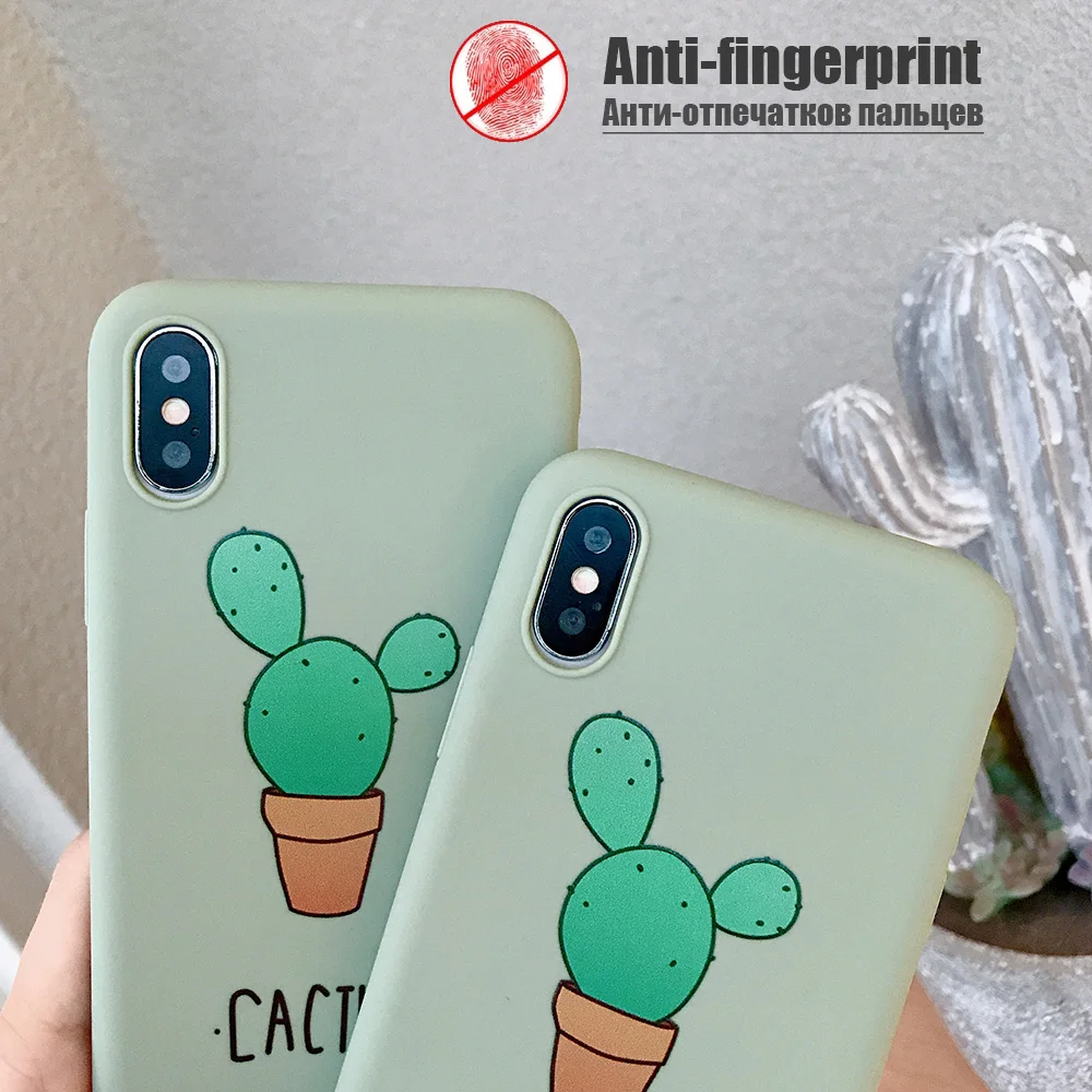 KIPX1074_4_JONSNOW Cactus Pattern Case for iPhone 6S 6P 7 8 Plus Soft Silicone Case for iPhone X XR XS Max Cartoon Painted Back Cover Capa Coque Fundas