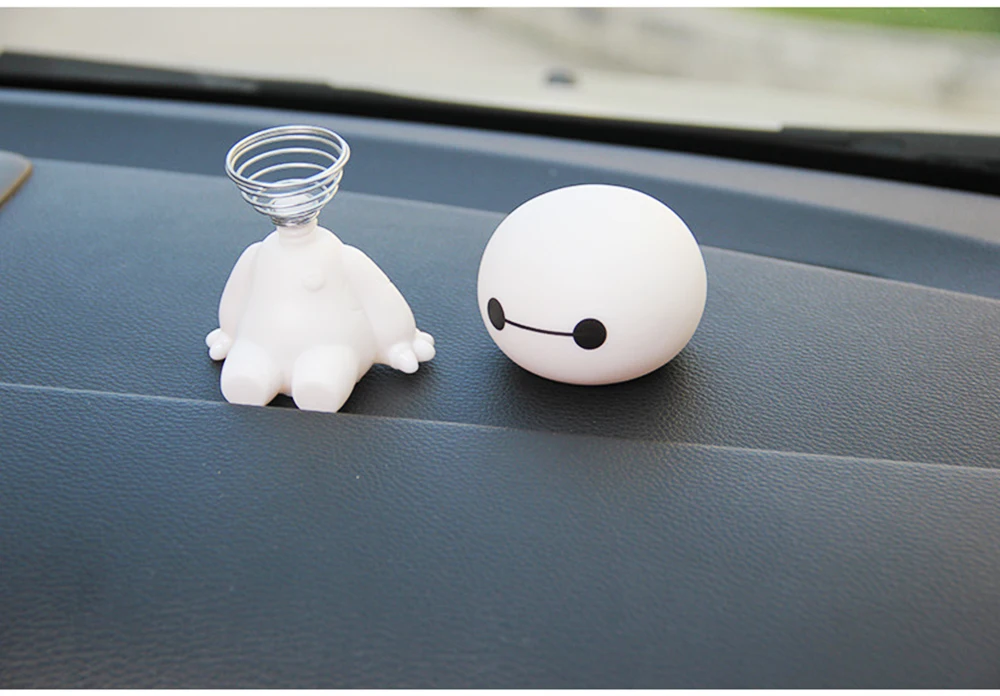 Мультфильм Пластиковый робот Baymax качающаяся голова фигурка автомобиля украшения авто интерьера большие куклы героев, игрушки орнамент аксессуары