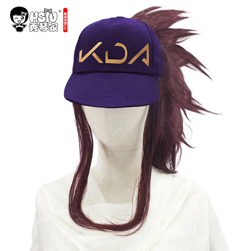 HSIU Новинка Высокое качество LOL KDA косплей парик костюм в стиле Акали Play женские