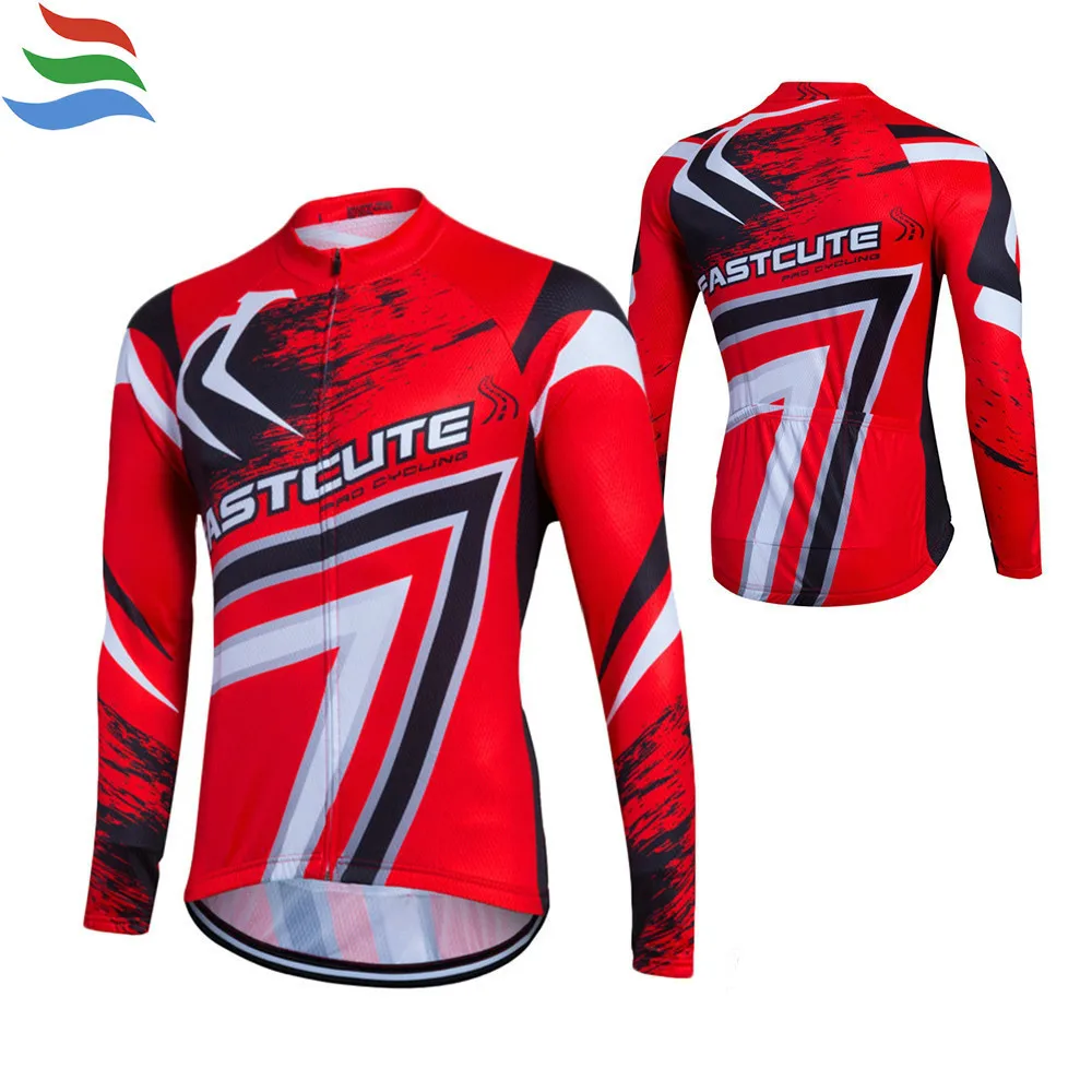 Fastcute Funny Winter Long Thermal Fleece Cycling Jersey Men Clothing