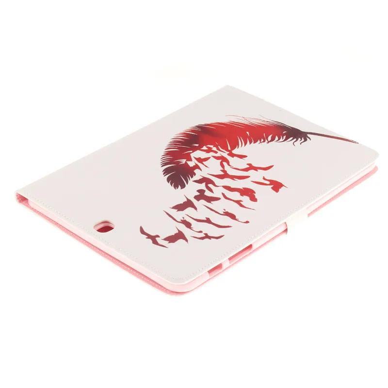 Luxury 2 Leavies PU Leather Stand Flip Case for Samsung Galaxy Tab S2 9.7 Case T810 T815 Wallet  Case Tablet Cover Back Silicon (40)