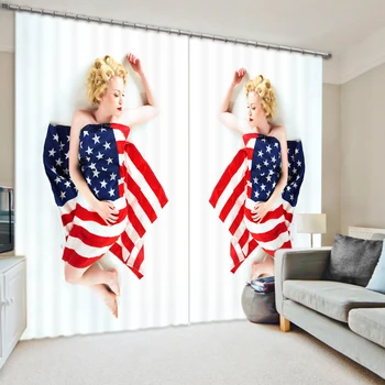 

American Dream Curtain Fabric 3D Curtains for Living Room Sunshade Window Curtains