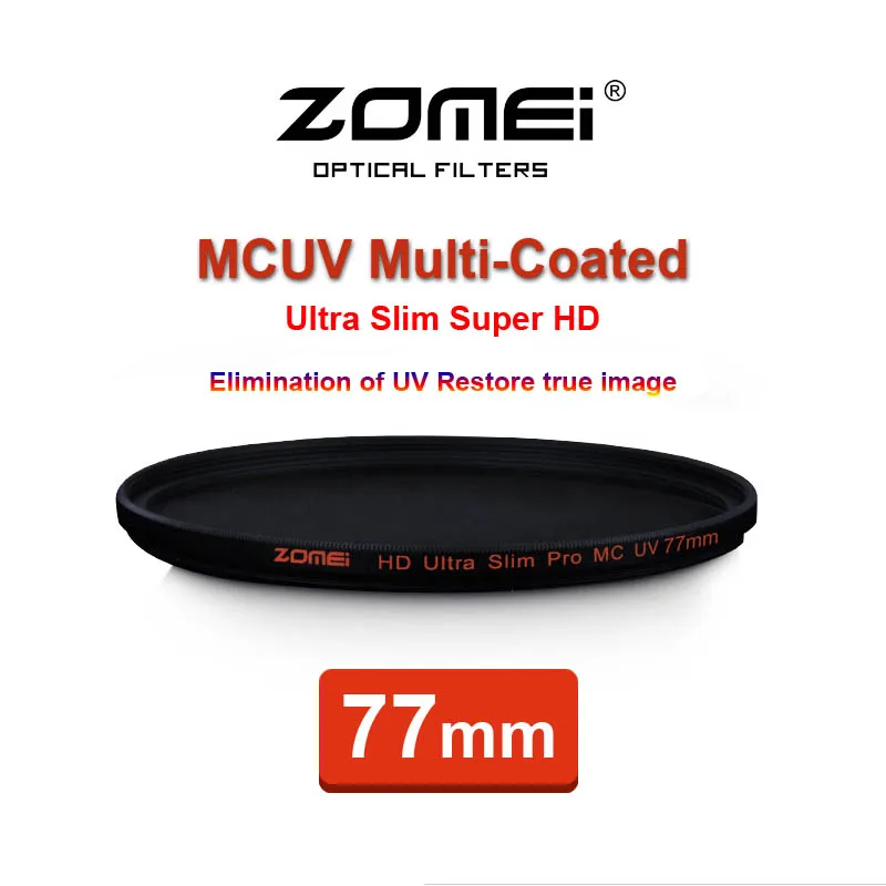 ZOMEI 77 мм PRO Ультра Тонкий HD MCUV 18 слой многослойное Многослойное оптическое стекло MC UV фильтр для Canon Nikon Pentax sony Объектив камеры 77 мм