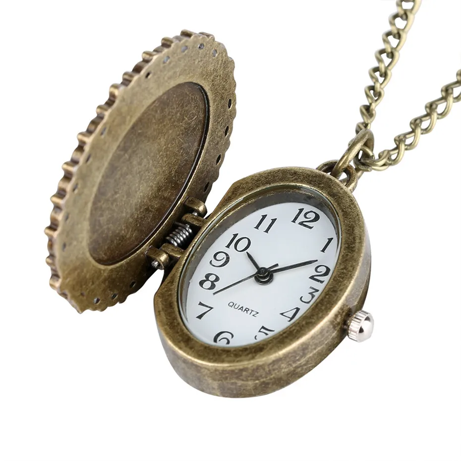 Таинственный алмаз карманные кварцевые карманные часы Ретро Бронзовый Neckacel кулон цепи унисекс подарки P2341
