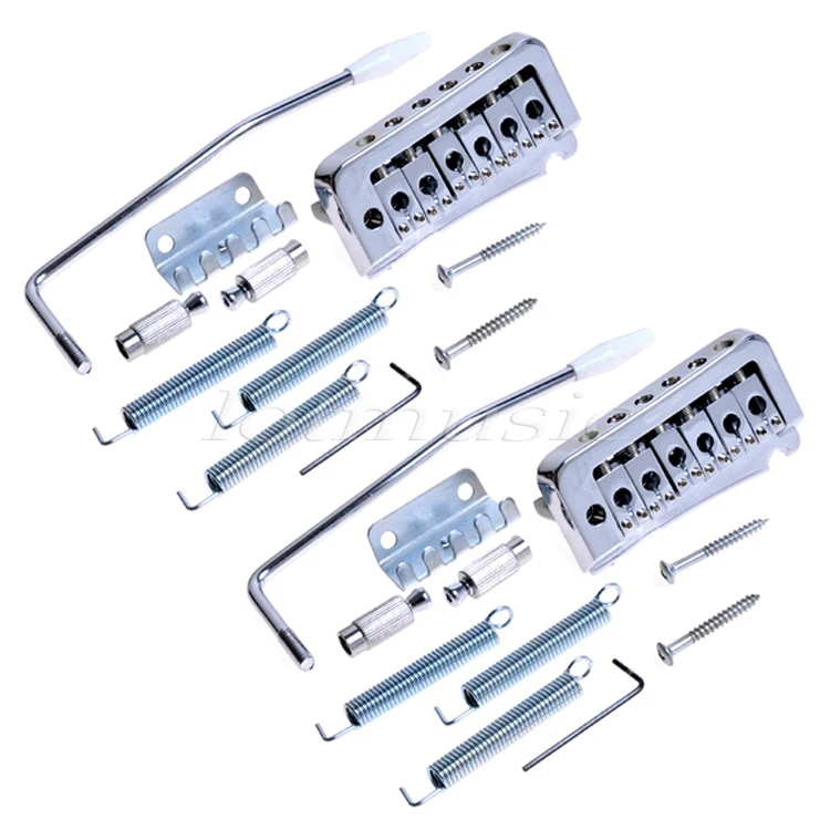 2Sets Chrome Guitar Tremolo Bridge with Whammy Bar Guitar Tremolo