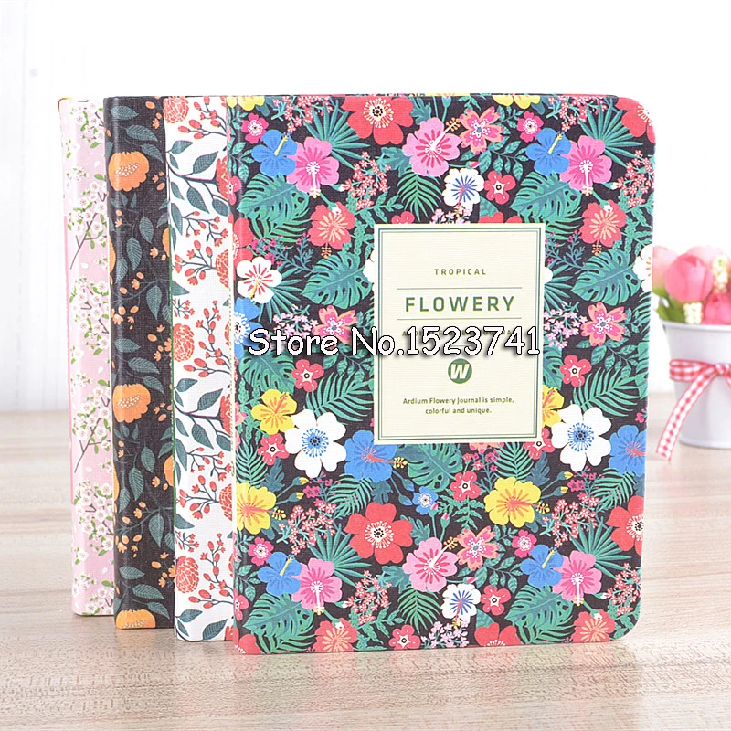 

Korean Cute PU Leather cover Floral Flower Schedule Book Diary Weekly Monthly Planner Organizer Notebook Kawaii Calendar A5