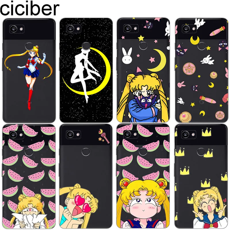 

ciciber Anime Kawaii Sailor Moon Soft TPU Cases For Google Pixel 3 2 XL Phone Case Silicone Back Cover for Pixel 3XL 2XL Coque