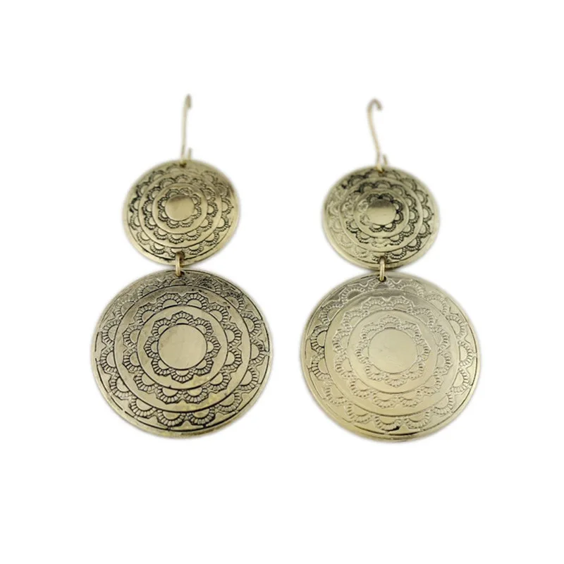 

Europeans And Americans Exaggerated Temperament Color Matching Pendant Large And Small Circle Earrings