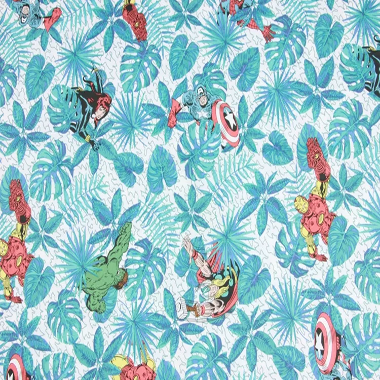 

140cm Width Marvel The Avengers Monstera Deliciosa Cotton Fabric for Baby Boy Clothes Hometextile Cushion Cover DIY-BK476