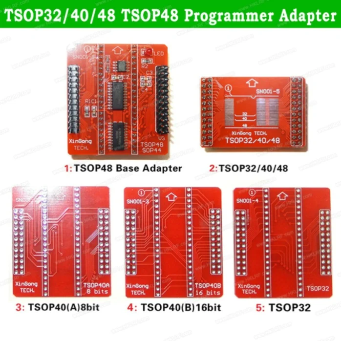 Minipro TL866II плюс USB Универсальный программатор+ 14 предметов IC Адаптеры обновление TL866II биос Nand EPROM программатор - Цвет: 5Pcs Adapters