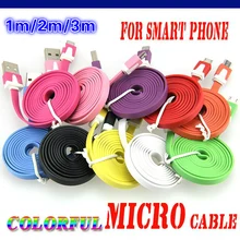 Кабели Micro Phone плоский ПВХ Кабель Micro usb для зарядки телефона кабель USB Micro USB для samsung huawei Xiaomi Android 2000 шт