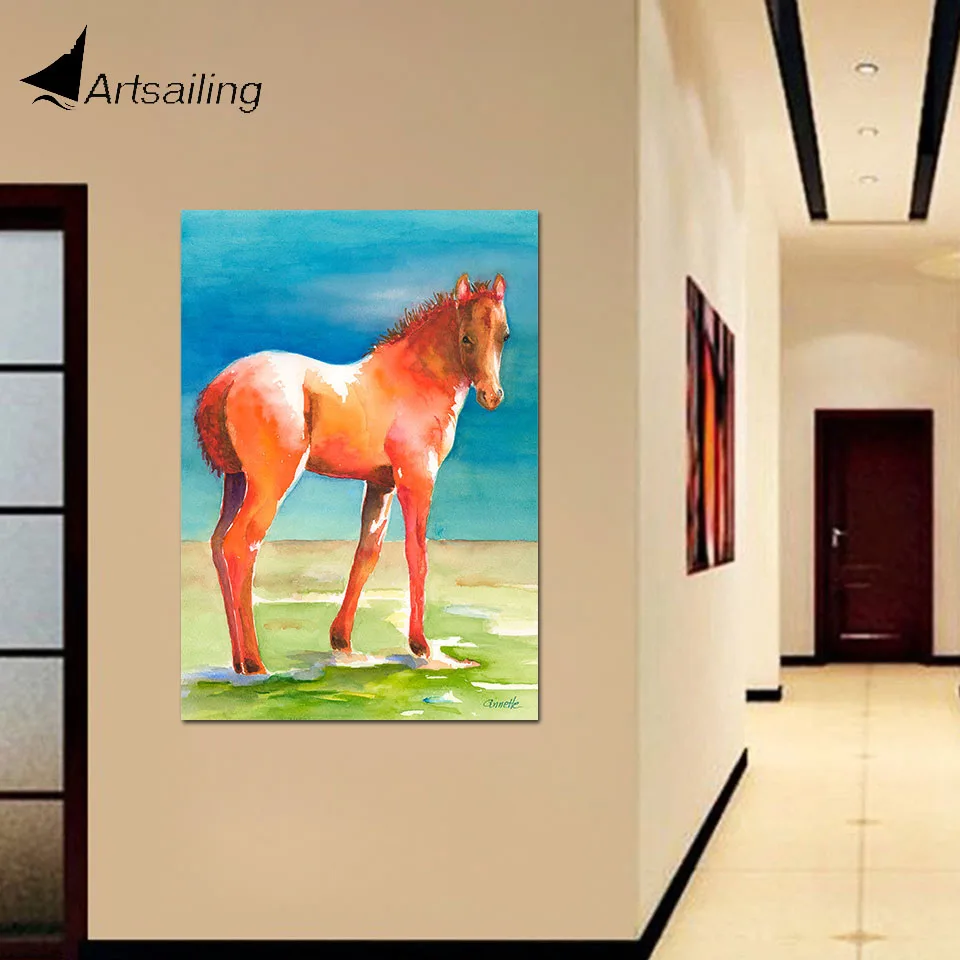 ArtSailing 1 Piece canvas wall art Wild Horse Painting wall pictures for living room posters and
