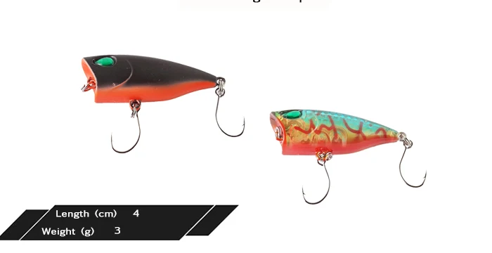 Mini Micro Poppers Topwater Fishing Lure 4cm 3g 10pcs Pesca Artificial Bait Pike Carp Fishing Fly Fishing Artificial Bait (2)