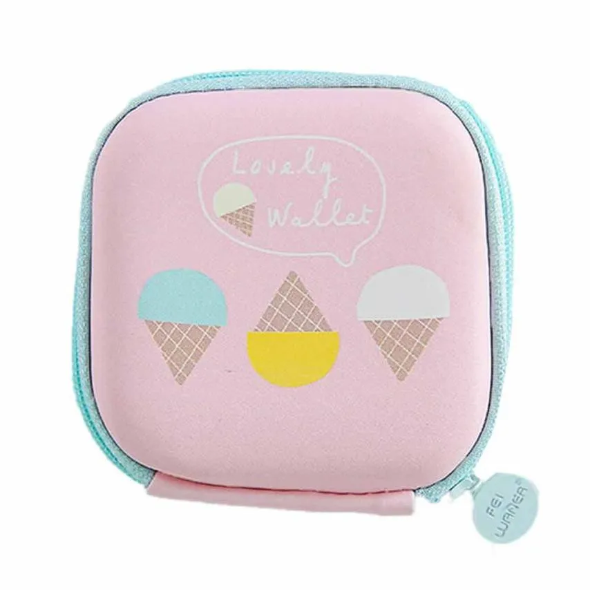

Portable Mini Coin Purses 3D Printing Kawaii Storage Case Bag for Earphone Headphone SD TF Cards Storage Bozuk Para Kesesi#12