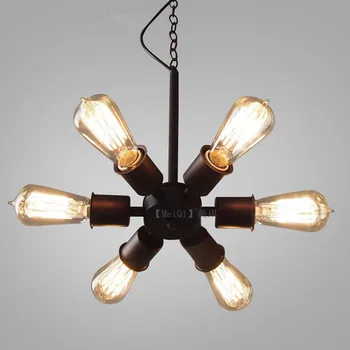 

LOFT American vintage black Iron industrial wind pendant light study Restaurant Bar Cafe living room lamps