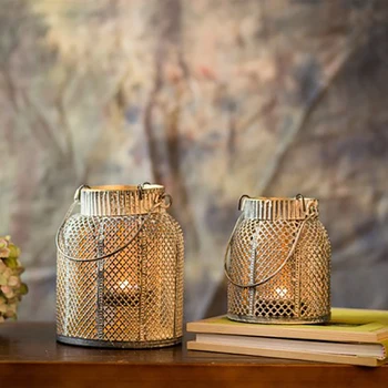 

Candlestick Candle Holder Metal Iron Holder Decoration Vintage Lantern Centrotavola Tealight Centerpieces For Wedding 50ZT0034