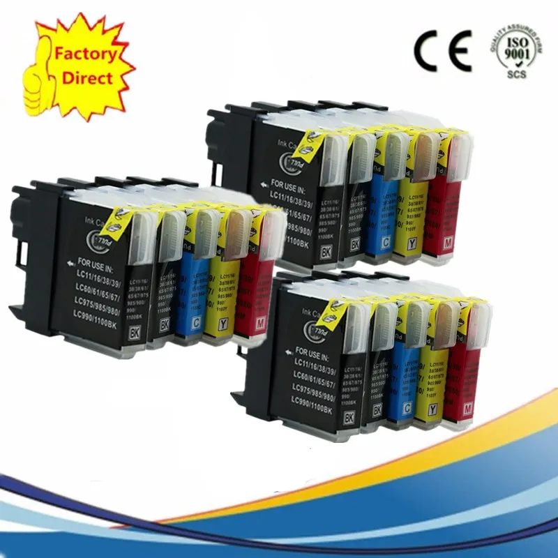 3SET 3BK 15PCS Замена LC67 LC980 LC990 LC1100 чернильные картриджи MFCJ700DW MFC735CD MFC735CDN MFC790CW MFC795CW MFCJ800D - Цвет: 3SET 3BK 15PCS