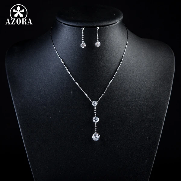 Комплект из серег и ожерелья с австрийскими кристаллами Stellux|jewelry sets|drop jewelry