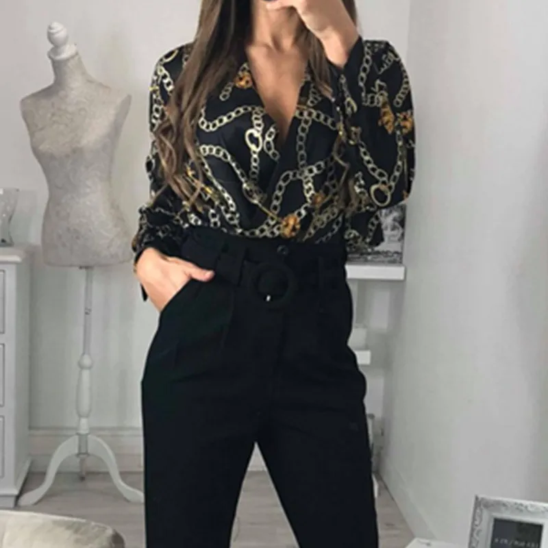 Vintage Silk Rompers Womens Jumpsuit Long Sleeve Chain Print Top Shirt Ladies Deep V Neck Key Printed Sexy Satin Bodysuits W3 Vintage Silk Rompers Womens Jumpsuit Long Sleeve Chain Print Top Shirt Ladies Deep V Neck Key Printed Sexy Satin Bodysuits W3