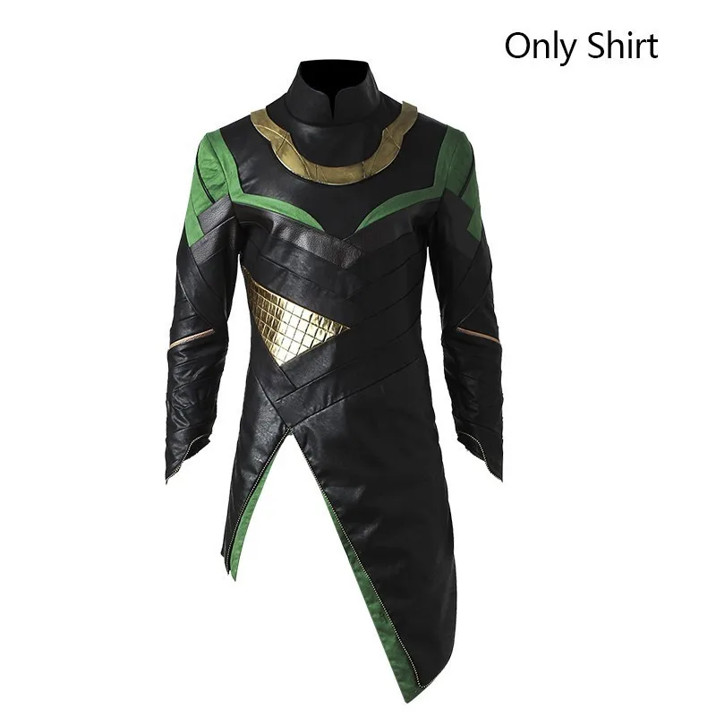 

In Stock Thor The Dark World Loki Cosplay Costume Thor 2 The Avengers Halloween Adult Men Only Shirt Pants Male XL Leather