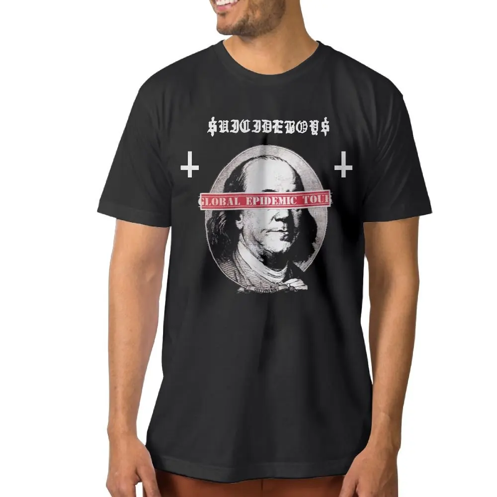 Enghuaquj Мужская футболка с коротким рукавом для самоубийц черная летняя брендовая