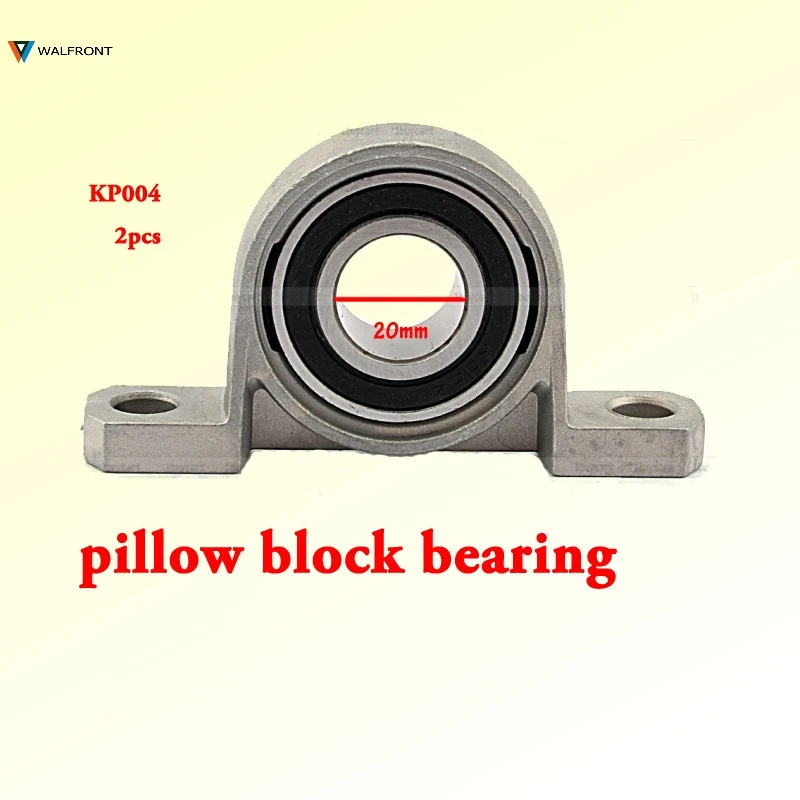 2pcs/lot P004 KP004 Bore 20mm Pillow Block Bearings Flange Zinc Alloy