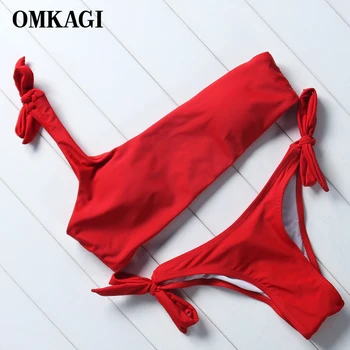 

OMKAGI Push Up Bikinis Women Swimwear Women Swimsuit Bandage Biquinis Females Bikinis Set Bathing Suit Beachwear