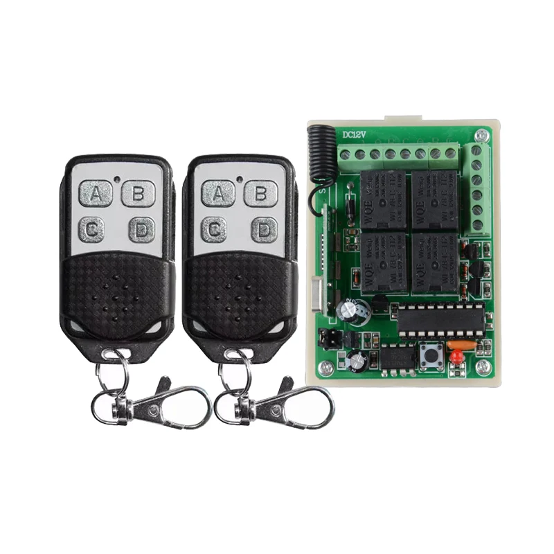 

24V 4 Channel RF Wireless Remote Switch Control Light Switch System 4 CH Receiver + 2 Transmitters IN 433.92Mhz