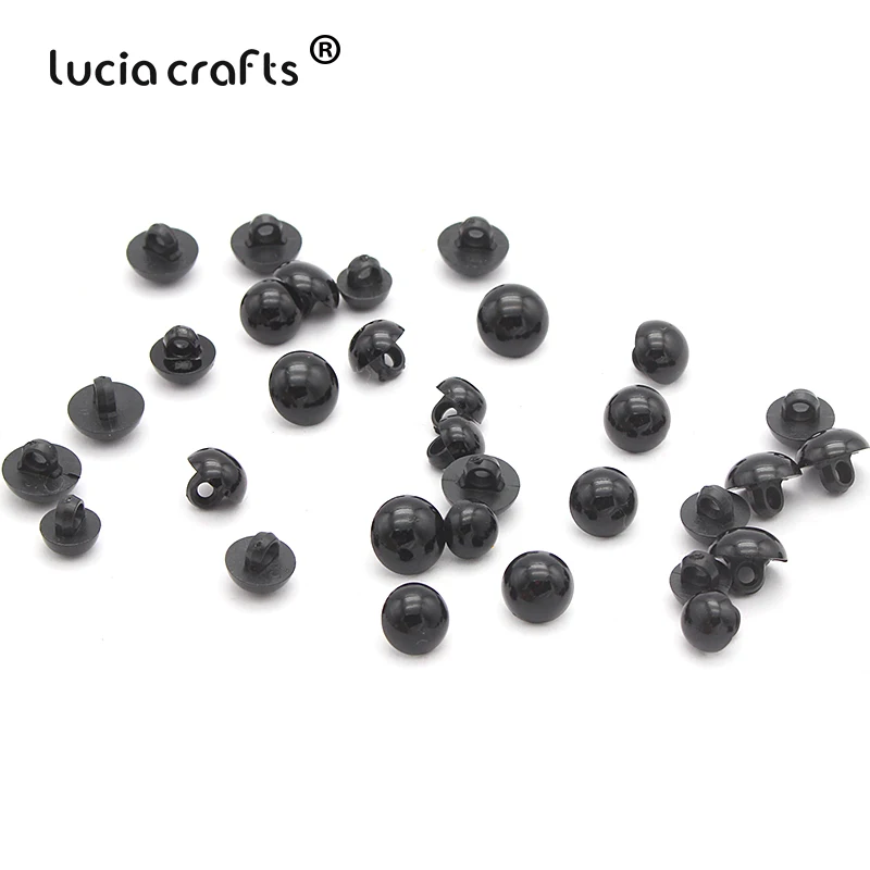 Lucia crafts 50 шт. смешанные размеры черные пуговицы Гриб куполообразные Швейные хвостовик глазного яблока животное мяч игрушка глаза DIY аксессуары E0604