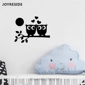 

JOYRESIDE Owls Couple Wall Decal Cute Owl Branches Wall Sticker Animals Vinyl Decor Home Kids Rooms Decor Interior Design A1065