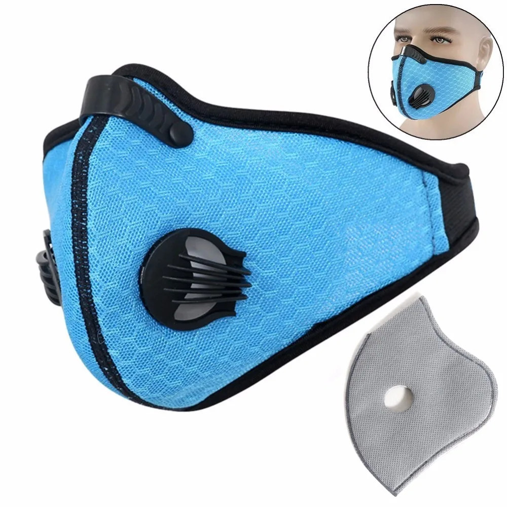 Наружная мотоциклетная маска для лица, маска для верховой езды, противопылевая аллергия PM2.5, Пылезащитная маска с фильтром, хлопковый лист и клапаны