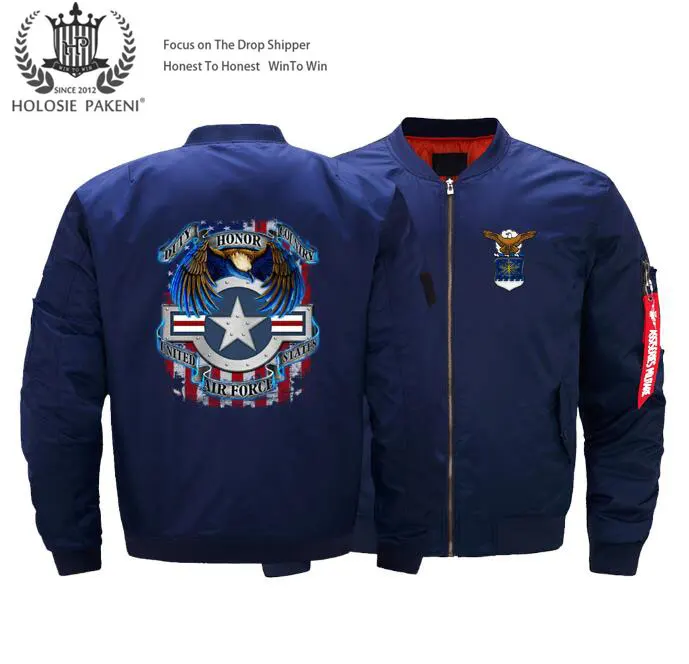 Дропшиппинг США размер унисекс мужчины U.S. Air Force Honor Eagle Flight MA 1 куртка с принтом