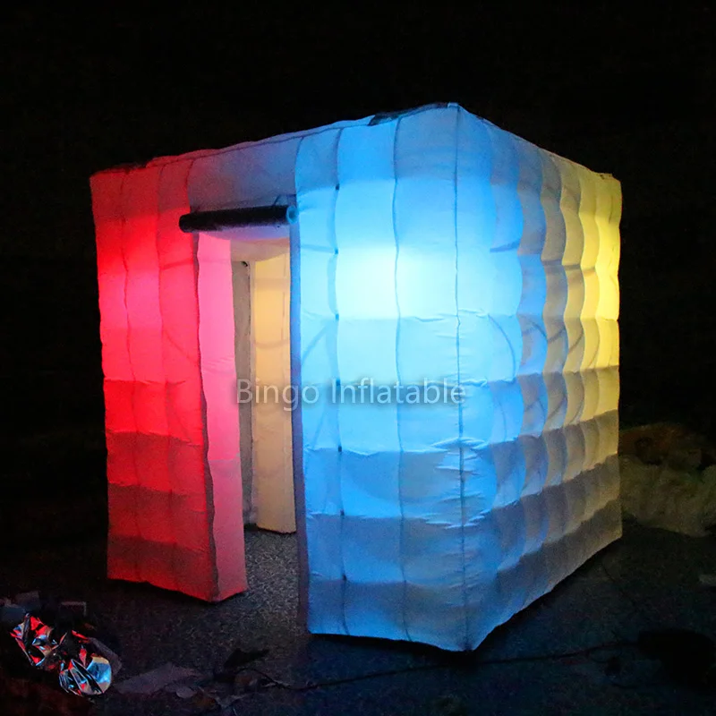  inflatable photobooth tent with ledTWO Doors Inflatable Portable Photo Booth Tent with Free Props K