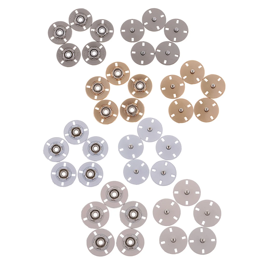 5 Sets Metal Buttons, Snap Fastener, Press Stud Popper Sew On Press Buttons 21mm for Sewing