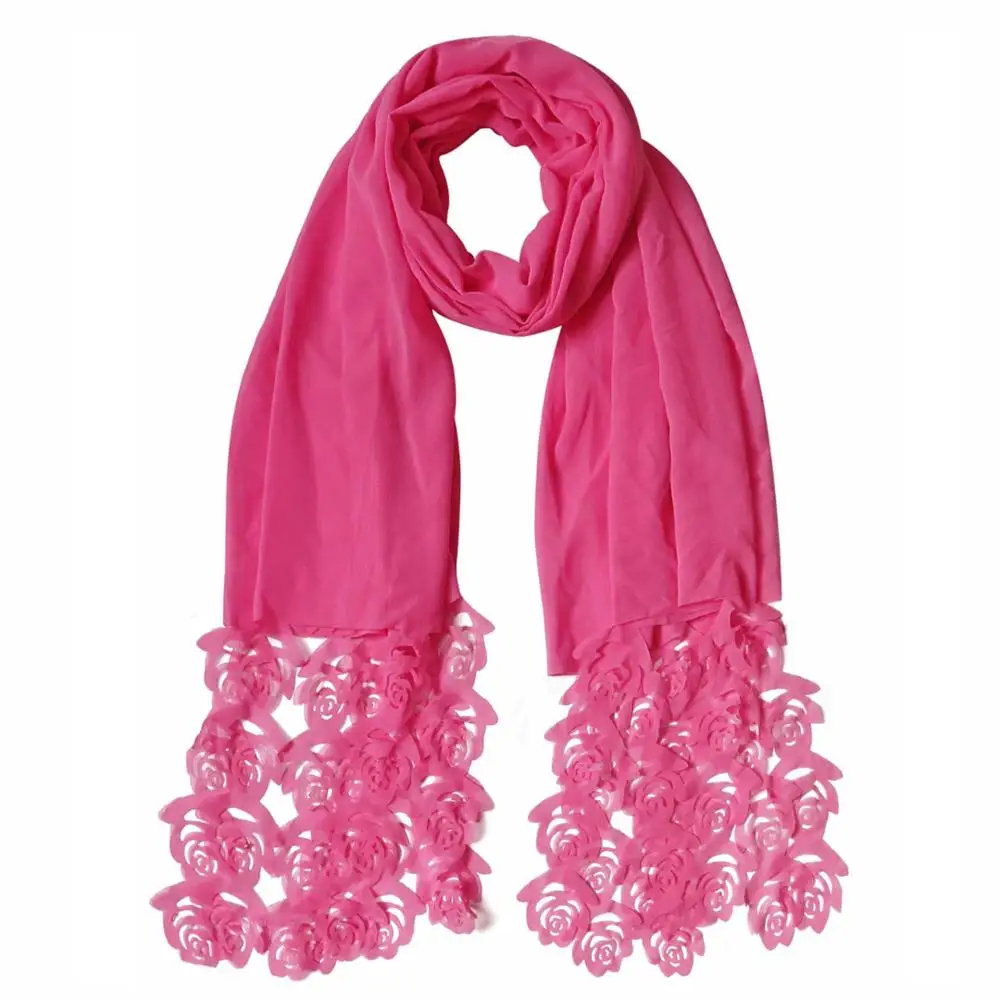 180*85 см Популярные розовые и цветок Лазерная резка пузырь шифоновая повязка на голову полые шарфы хиджаб кашне в мусульманском стиле головной платок - Цвет: 9 pink
