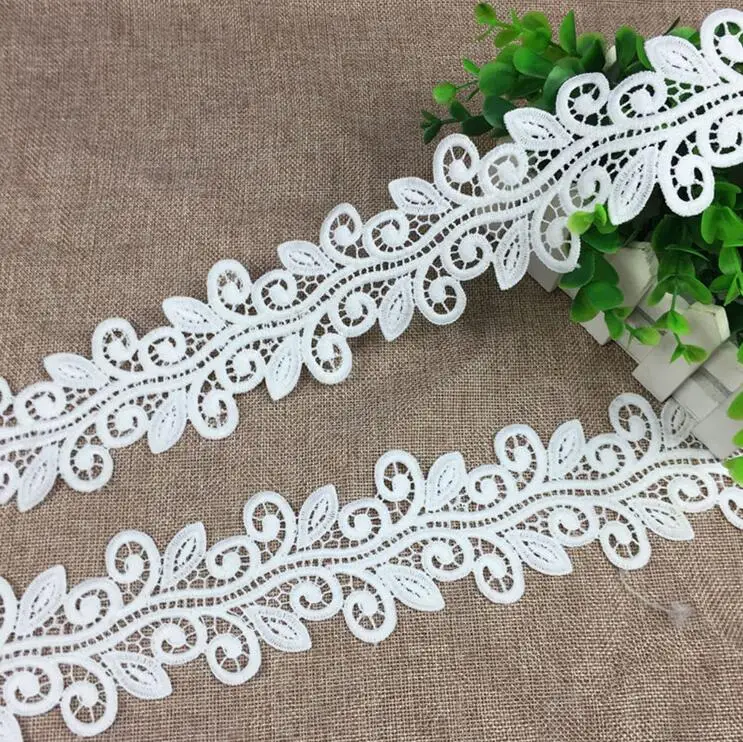 

3 Yards White Black 6cm Width Water Soluble Lace Fabric Lace Wedding Dress Accessories Lace Trims Garment Decoration