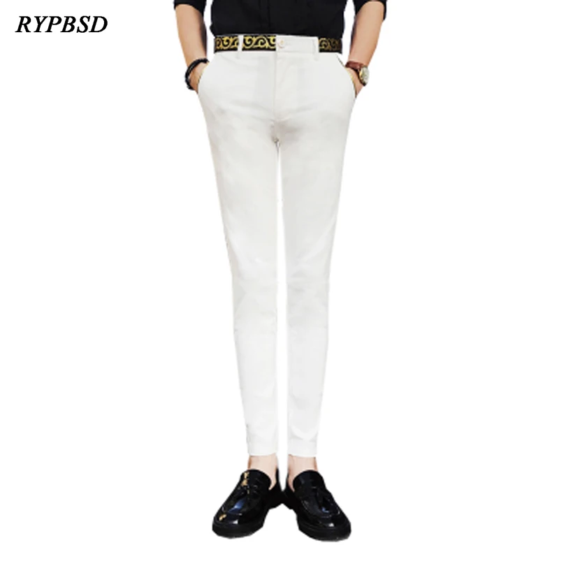 Buy White Men Pants Mens Casual Pants 2018 New Fashion High Quality Slim Fit