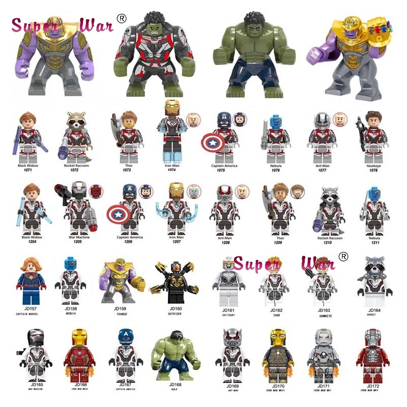 Супергерой Hulk Thanos большой размер 50 шт. Мстители 4 Endgame Тор Железный человек ракета