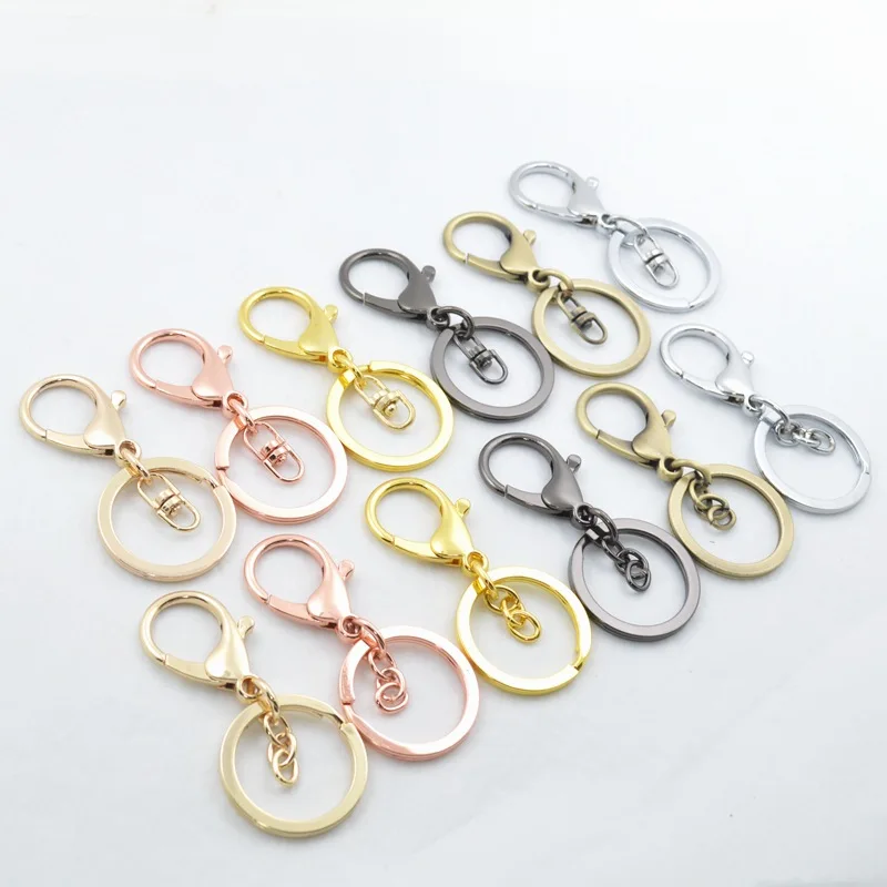 

High Quality Gold Silver Key Chains Ring Jewelry Making DIY Accessories Parts Bag Charms Car Keyring Keychain Trinket Wholesale