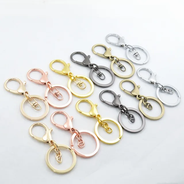 High Quality Gold Silver Key Chains Ring Jewelry Making DIY Accessories