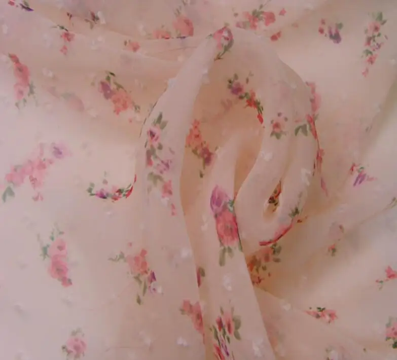 Швейцарская шифоновая ткань с принтом в горошек, мягкая дышащая ткань для платья, блузки - Цвет: 9