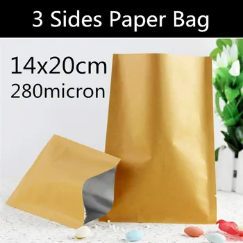 

Wholesale 100pcs 14cm * 20cm Kraft Paper 3-side Sealed Bag Vacuum Paper Bag Powder/Tea/Coffee Beans Bag