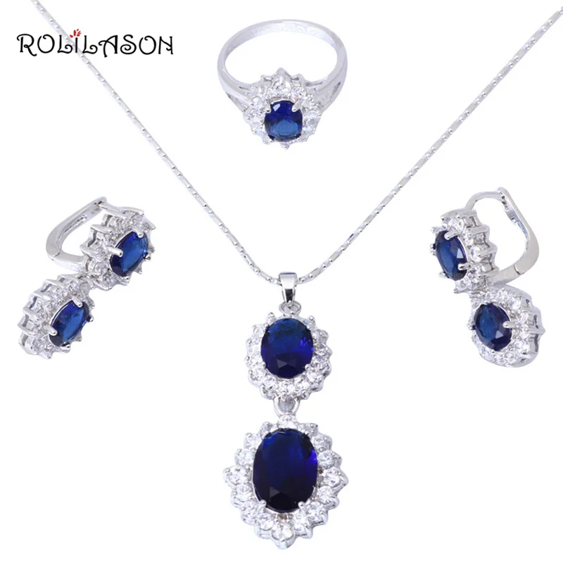 glittering blue silver filled fashion jewelry aaa zircon glittering blue silver filled fashion jewelry aaa zircon