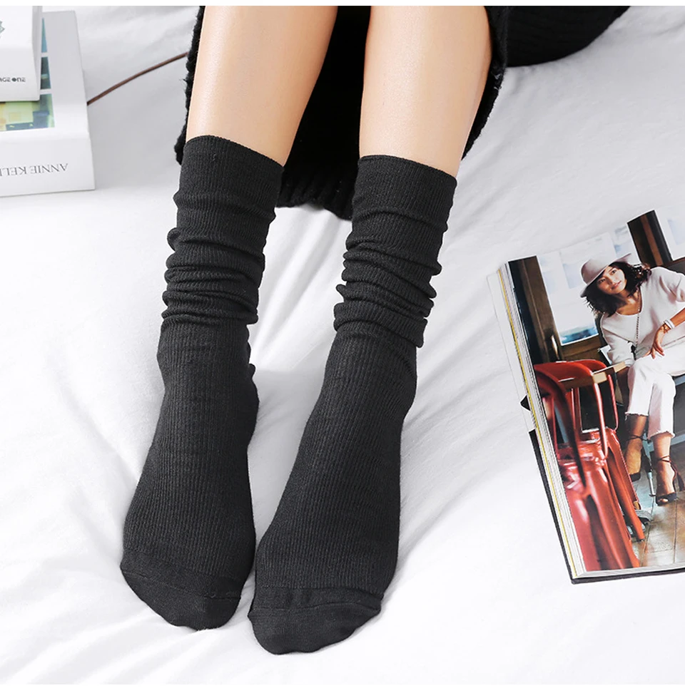 Hot Harajuku Cool Socks Art Women Fashion Cotton socks Comfortable Four Seasons Solid Simple Female Sox In Winter Autumn (9)